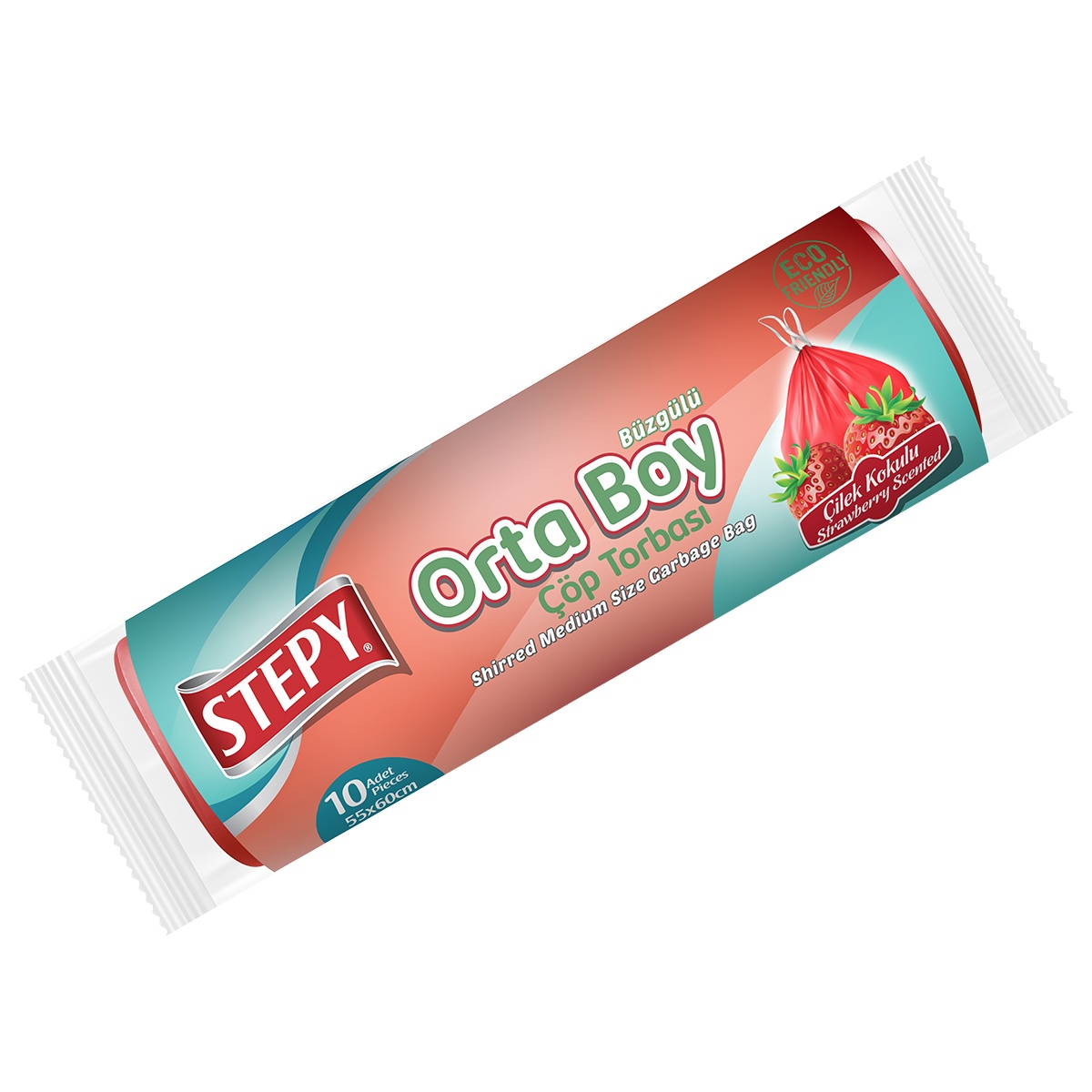 Büzgülü Orta Boy Çöp Torbası (Çilek)